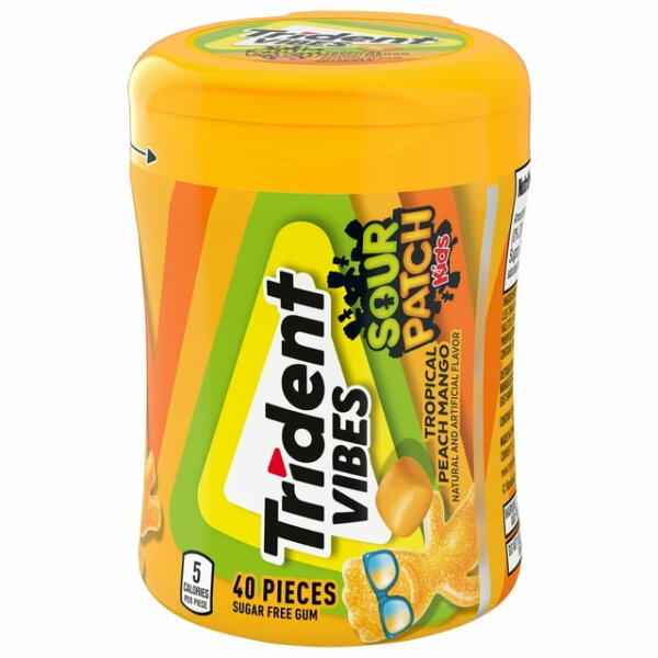 Trident Vibes Sour Patch Tropical Peach Mango100g -MHD:  11.06.2024-
